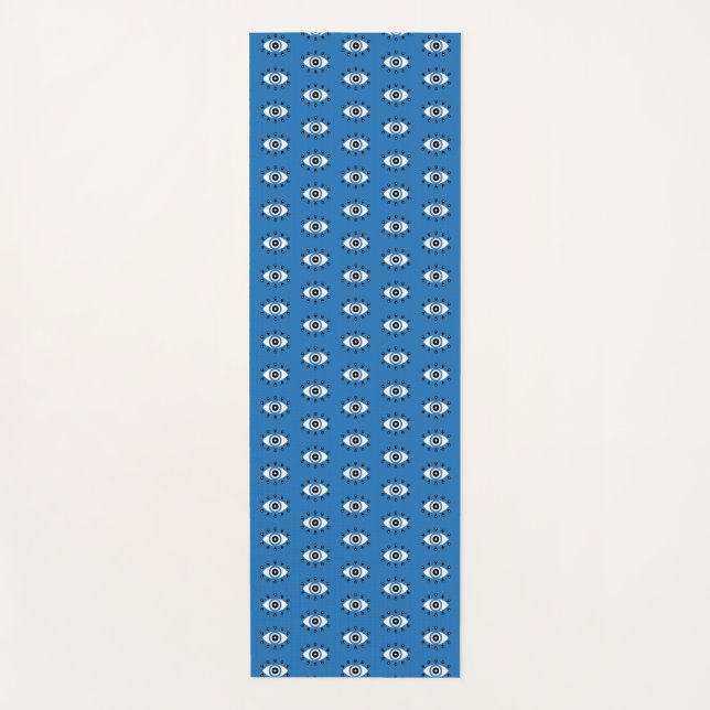 Griechisches Evil Eye Muster Blau Schwarz-weiß Yogamatte (Vorderseite)
