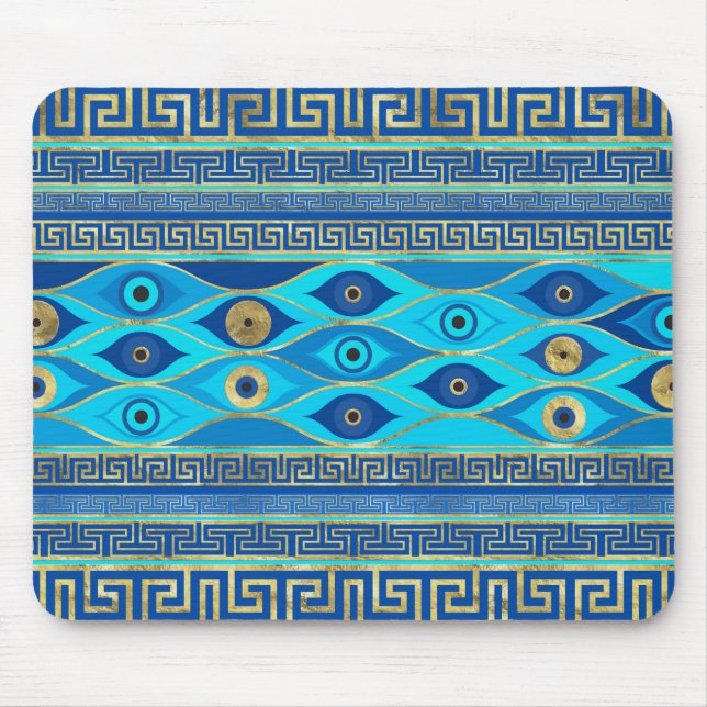 Griechisches Eye und griechisches Schlüsseldekor Mousepad (Vorne)