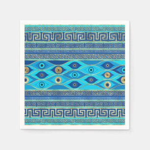 Griechisches Eye und griechisches Schlüsseldekor Serviette