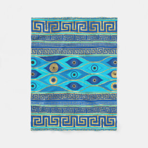 Griechisches Eye und griechisches Schlüsselorname Fleecedecke