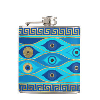 Griechisches Eye und griechisches Schlüsselornamen Flachmann