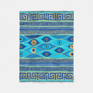Griechisches Eye und griechisches Schlüsselornamen Fleecedecke