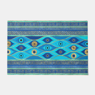 Griechisches Eye und griechisches Schlüsselornamen Fußmatte