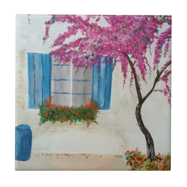 Griechisches Fenster Fliese (Vorderseite)