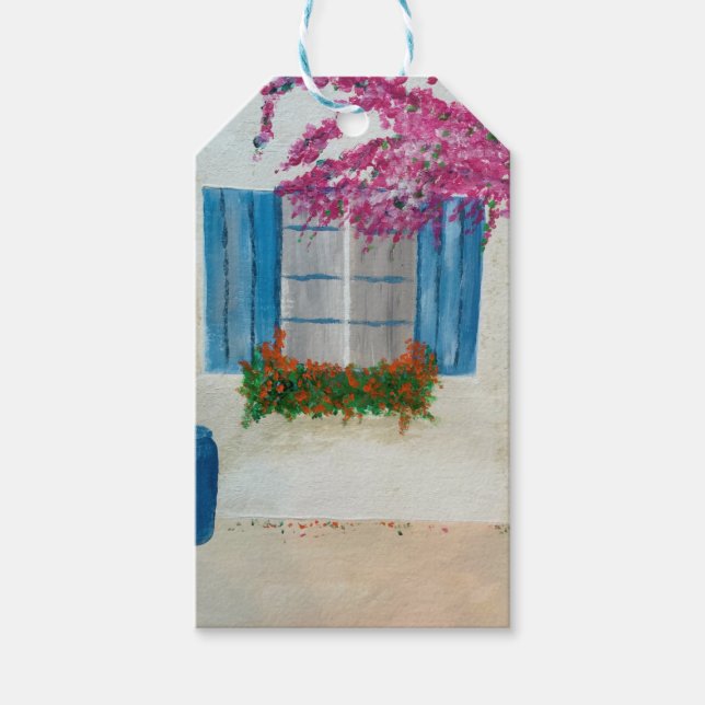 Griechisches Fenster Geschenkanhänger (Vorderseite)