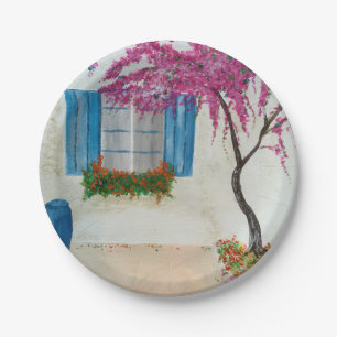 Griechisches Fenster Pappteller