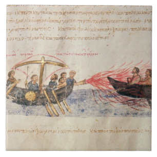 Griechisches Feuer (Pergament) Fliese