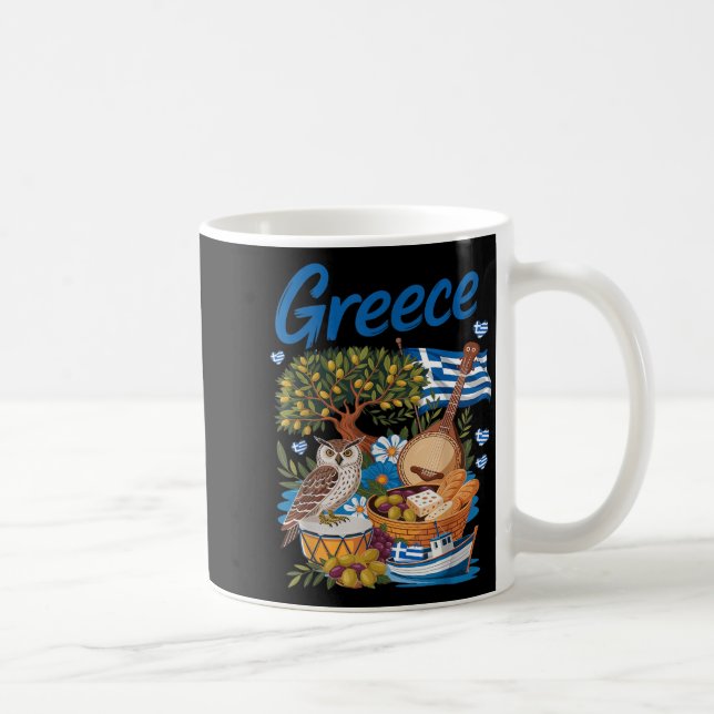 Griechisches Flaggen-Outfit für Kinder mit Helleni Kaffeetasse (Rechts)