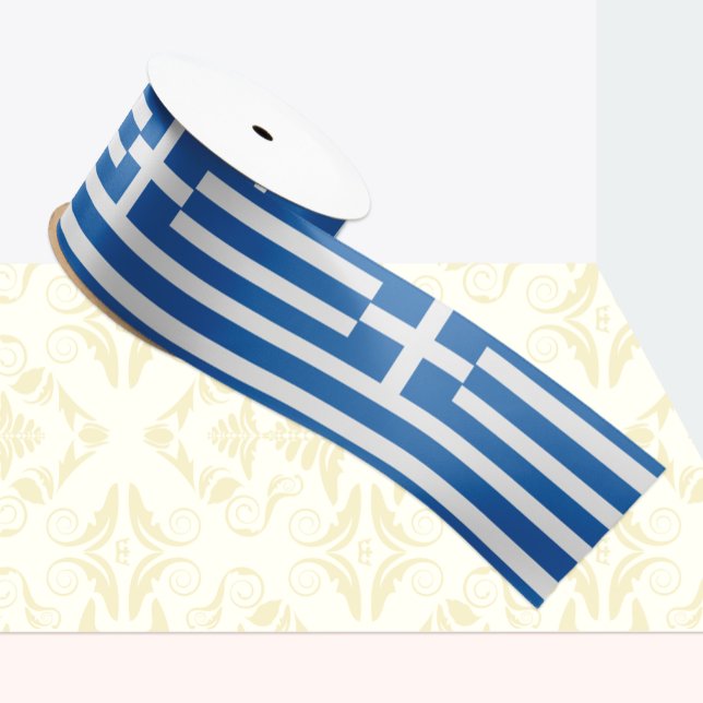 Griechisches Flaggenband, patriotisches Griechenla Satinband (Von Creator hochgeladen)