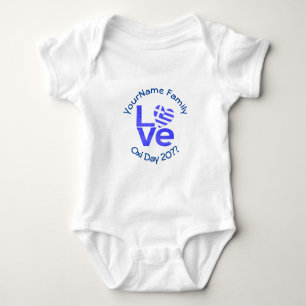 Griechisches Flaggenherz in blauer LIEBE Baby Strampler