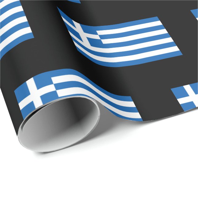 Griechisches Flaggenmuster Geschenkpapier (Rolleneckpunkt)