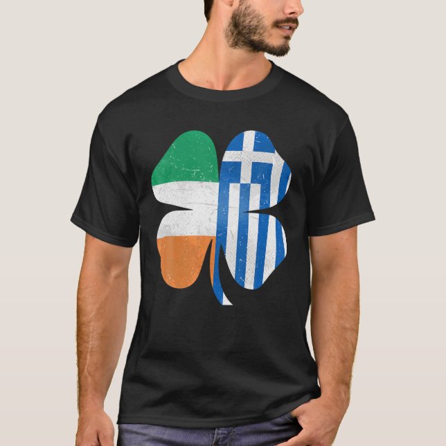 Griechisches Kleeblatt Griechenland Irland St. Pat T-Shirt (Vorderseite)