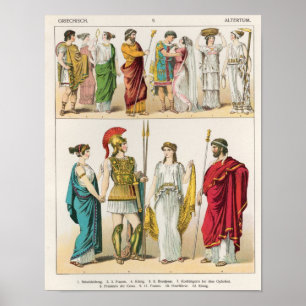 Griechisches Kleid, von 'Trachten der Voelker, 186 Poster