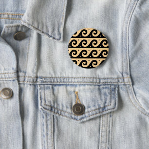 Griechisches Mäander, Mittelmeer-Wellenmuster, Bra Button