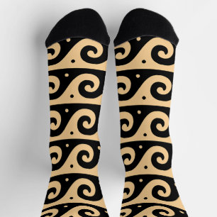 Griechisches Mäander, Mittelmeer-Wellenmuster, Bra Socken