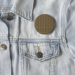 Griechisches Mäander-Schlüssel-Quadrat-H-Muster Br Button