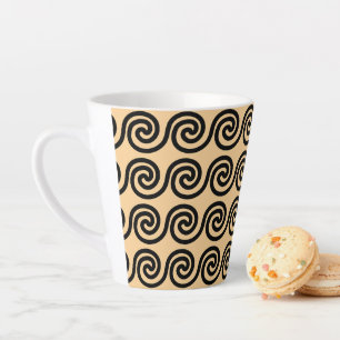 Griechisches Mäander-Schlüsselwellen-Muster Braun Milchtasse
