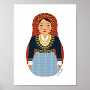 Griechisches Matryoshka-Poster Poster