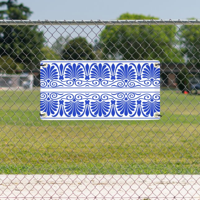 Griechisches Mittelmeer Arabeske Muster Blau Banner (Insitu)