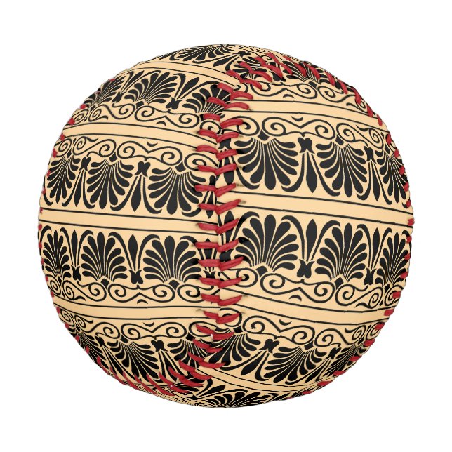 Griechisches Mittelmeer Arabeske Muster Brown Baseball (Schrägansicht)
