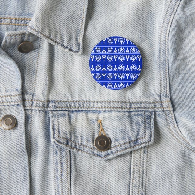 Griechisches Mittelmeer-Muster Blau Button (Beispiel)