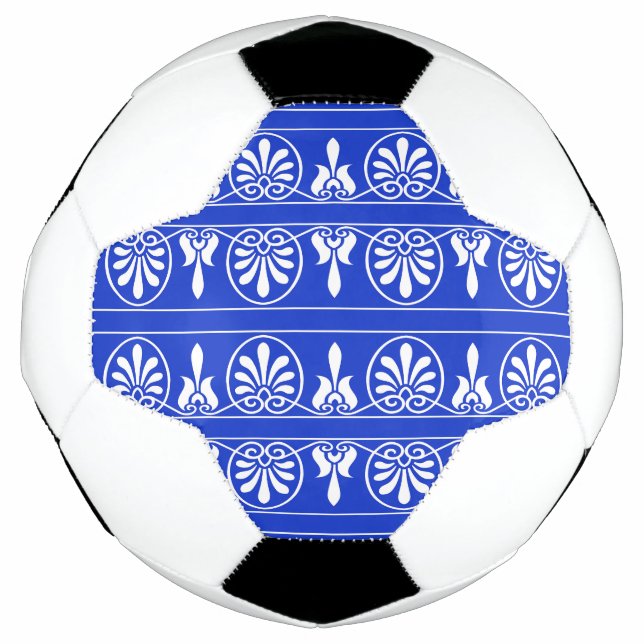 Griechisches Mittelmeer-Muster Blau Fußball (Vorderseite)