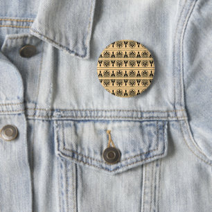 Griechisches Mittelmeer-Muster Brown Button