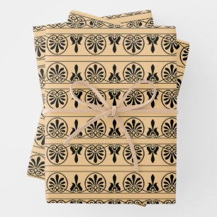 Griechisches Mittelmeer-Muster Brown Geschenkpapier Set