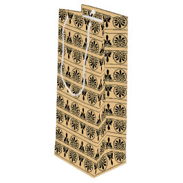 Griechisches Mittelmeer-Muster Brown Geschenktüte Für Weinflaschen