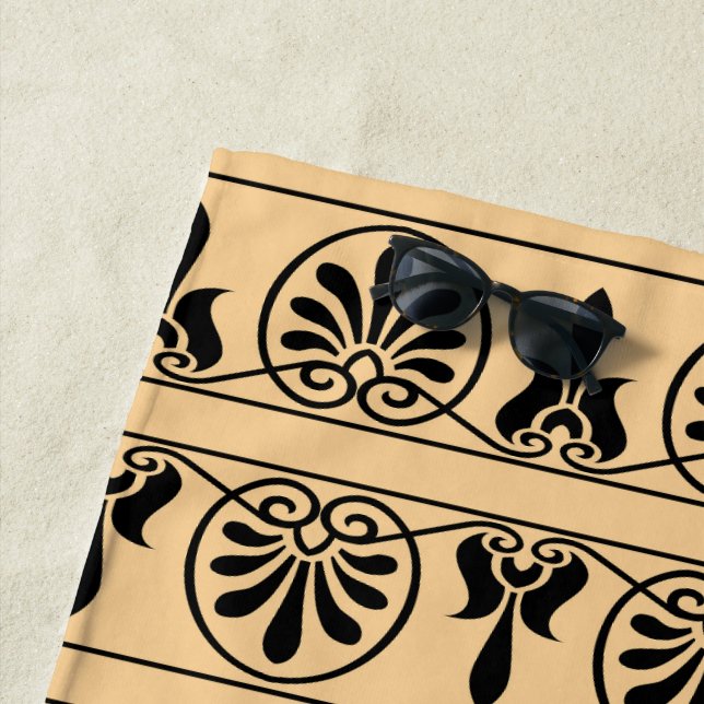 Griechisches Mittelmeer-Muster Brown Strandtuch (Beispiel)