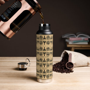 Griechisches Mittelmeer-Muster Brown Trinkflasche