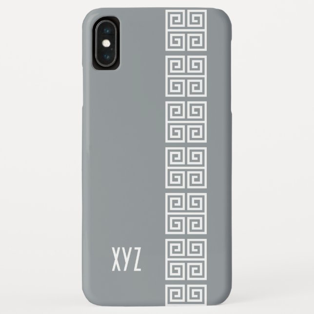 Griechisches Muster benutzerdefinierter Monogramm- Case-Mate iPhone Hülle (Rückseite)