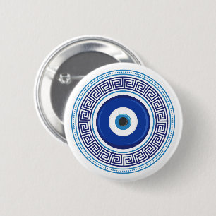 Griechisches Muster Evil Eye Nazar Button