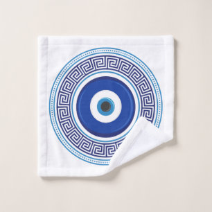 Griechisches Muster Evil Eye Nazar Waschlappen