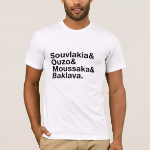 Griechisches Nahrungsmitteletzeichen-extravagantes T-Shirt