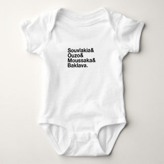 Griechisches Nahrungsmitteletzeichen-T-Shirt Baby Strampler