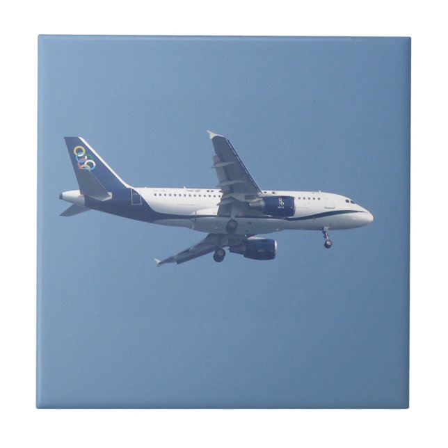 Griechisches Passagierflugzeug Fliese (Vorderseite)