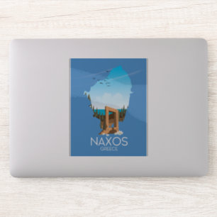 Griechisches Reiseplakat Naxos Karte Aufkleber