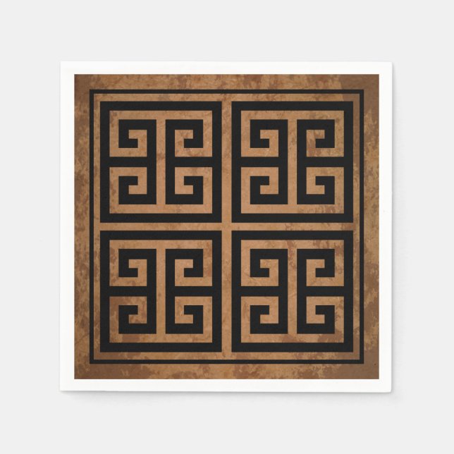Griechisches Schlüssel-Muster-Design Serviette (Vorderseite)