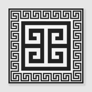 Griechisches Schlüssel-Muster Schwarzes Design Mag Magnetkarte
