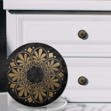 Griechisches Schlüsseldekor - Schwarz und Gold