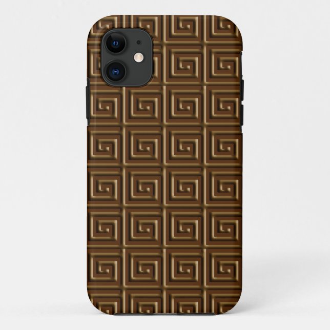 Griechisches Schlüsseldesign - dunkle Schokolade Case-Mate iPhone Hülle (Rückseite)