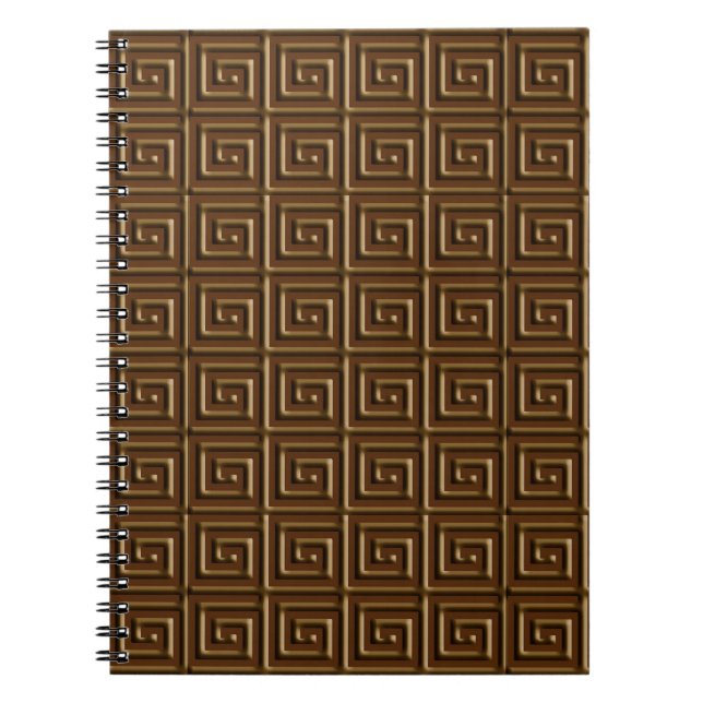 Griechisches Schlüsseldesign - dunkle Schokolade Notizblock (Vorderseite)