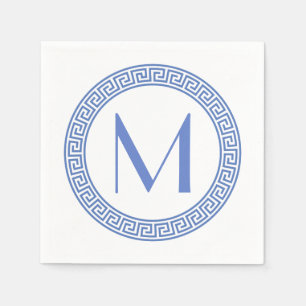 Griechisches Schlüsselentwurfs-Monogramm Serviette