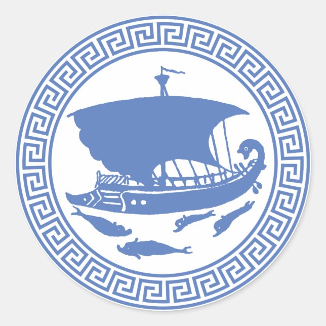 Griechisches Schlüsselkonzept Runder Aufkleber (Vorderseite)