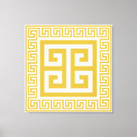 Griechisches Schlüsselmuster Goldene Designkanvas