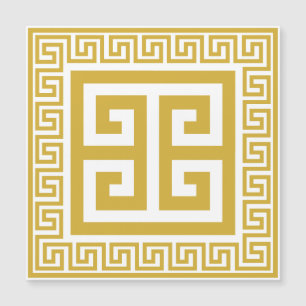Griechisches Schlüsselmuster - Goldene Magnetkarte
