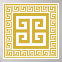 Griechisches Schlüsselmuster Goldenes Design