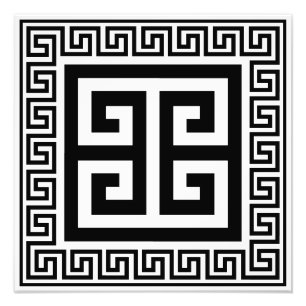 Griechisches Schlüsselmuster Schwarzes Design Fotodruck