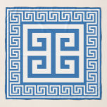 Griechisches Schlüsselmuster: Weiß und Blau Schal<br><div class="desc">Chiffon Schal mit griechischem Schlüssel (Meander) Muster elegantes Design in Weiß und Blau mit Schlüssel-Rahmen zu entsprechen. Dieses Design des berühmten und beliebten griechischen Musters der kontinuierlichen Linie kann bearbeitet werden, um seine Farbe zu ändern, wenn Sie möchten. Sie können auch die Hintergrundfarbe des Designs ändern, indem Sie sie bearbeiten....</div>